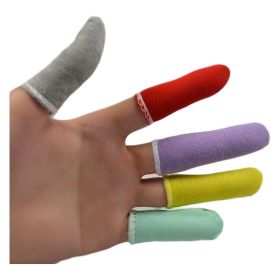 50 Pcs Multicolor Cotton Finger Cots Fingertips Protective Finger Gloves for DIY Daily Work - Default