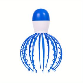 1pc Rechargeable Octopus Scalp Massager for Stress Relief and Kneading - Electric Vibrating Scalp Massager for Deep Tissue Relaxation - Blue