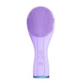 Rejuvenate Your Skin with a Portable USB Electric Silicone Face Cleaning Brush Spa! - Purple