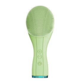 Rejuvenate Your Skin with a Portable USB Electric Silicone Face Cleaning Brush Spa! - Green