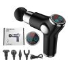 High Frequency Massage Gun Mini LCD 32 Speeds Fascia Gun Muscle Massager Relaxation Body Relax Fitness - black