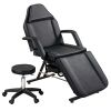 Massage Salon Tattoo Chair with Two Trays Esthetician Bed with Hydraulic Stool, Multi-Purpose 3-Section Facial Bed Table, Adjustable Beauty Barber Spa