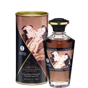 Shunga Warming Massage Oil Chocolate 3.5 fluid ounces - SH2209