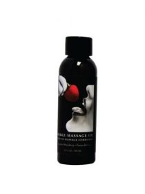 Earthly Body Edible Massage Oil Strawberry 2oz - EBMSE203