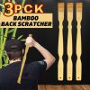 3pcs Natural Bamboo Back Scratcher Long Handle Pick Itch Relief Handcraft Tools - Wood