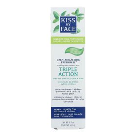 Kiss My Face Toothpaste - Triple Action - Fluoride Free - Gel - 4.5 Oz - Default