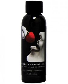 Earthly Body Edible Massage Oil Strawberry 2oz - TCN-7750-203