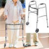 Adjustable Height 32"-39" Foldable Standard Walker with 5" Wheels & Folding Button, Support up to 300 lbs - KM3832