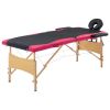 Foldable Massage Table 2 Zones Wood Black and Pink - Black