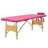 Foldable Massage Table 4 Zones Wood Pink - Pink