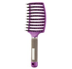 Hairbrush Anti Klit Brushy Haarborstel Women Detangler Hair Brush Bristle Nylon Scalp Massage Teaser Hair Brush Comb - Purple - Brush-2pc