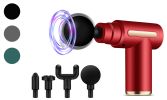 Mini Powerful Deep Tissue Muscle Relax Massager Fascia Gun Drill - Red