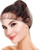 Disposable Nylon Hair Caps 24". Pack of 100 Brown Bouffant Hairnets with Elastic Headband; Unisex Hair Covers; Stretchable Hairnets Insulated Hair Mes