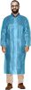 Disposable Gowns Large. Pack of 10 Blue Lab Coat Men 40 gsm Polypropylene Polyethylene Surgical Gowns with Collar; Loop Fastener; Long Sleeves; Elasti