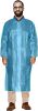 Disposable Gowns X-Large. Pack of 10 Blue Lab Coat Men 40 gsm Polypropylene Polyethylene Surgical Gowns with Collar; Loop Fastener; Long Sleeves; Elas