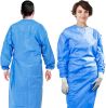 Disposable Medical Gowns. Pack of 10 Blue Isolation Gowns; Disposable Frocks Large. 50gm/m2 Polypropylene PPE Medical Gown with Elastic Wrists; Neck T