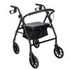 Four Wheel Walker Rollator with Fold Up Removable Back Support YF - Black