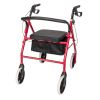 Four Wheel Walker Rollator with Fold Up Removable Back Support YF - Red