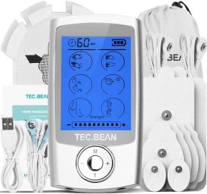 TEC.Bean 24Modes TENS Unit Muscle Stimulator with 8 Electrode Pads - White