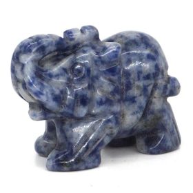 Elephant Statue Natural Gemstone Carved Healing Crystal Amethyst Quartz Animals Figurine Reiki Stones Lucky Decoration Wholesale - Blue Spot Jade - 2