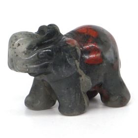 Elephant Statue Natural Gemstone Carved Healing Crystal Amethyst Quartz Animals Figurine Reiki Stones Lucky Decoration Wholesale - Blood Stone - 2 IN