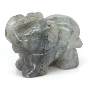 Elephant Statue Natural Gemstone Carved Healing Crystal Amethyst Quartz Animals Figurine Reiki Stones Lucky Decoration Wholesale - Flash Labradorite -