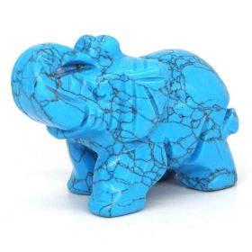 Elephant Statue Natural Gemstone Carved Healing Crystal Amethyst Quartz Animals Figurine Reiki Stones Lucky Decoration Wholesale - Blue Turquoise - 2