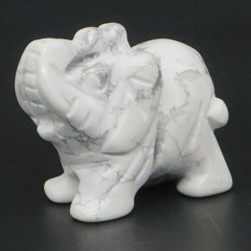 Elephant Statue Natural Gemstone Carved Healing Crystal Amethyst Quartz Animals Figurine Reiki Stones Lucky Decoration Wholesale - White Turquoise - 2