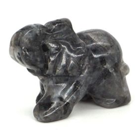 Elephant Statue Natural Gemstone Carved Healing Crystal Amethyst Quartz Animals Figurine Reiki Stones Lucky Decoration Wholesale - Black Labradorite -