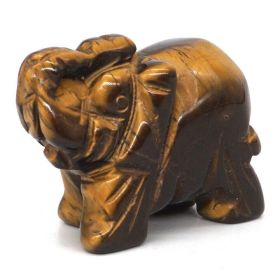 Elephant Statue Natural Gemstone Carved Healing Crystal Amethyst Quartz Animals Figurine Reiki Stones Lucky Decoration Wholesale - Tiger Eye - 2 IN