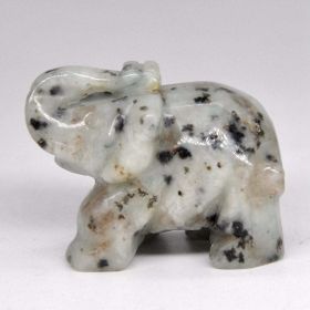 Elephant Statue Natural Gemstone Carved Healing Crystal Amethyst Quartz Animals Figurine Reiki Stones Lucky Decoration Wholesale - Lotus Jasper - 2 IN