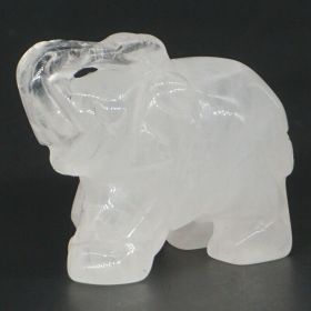 Elephant Statue Natural Gemstone Carved Healing Crystal Amethyst Quartz Animals Figurine Reiki Stones Lucky Decoration Wholesale - Clear Quartz Crysta