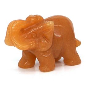 Elephant Statue Natural Gemstone Carved Healing Crystal Amethyst Quartz Animals Figurine Reiki Stones Lucky Decoration Wholesale - Orange Aventurine -