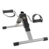 Foldable Exercise Bike Pedal Fitness Exerciser Cycle Bike with LCD Display Mini Pedal Exerciser   - Silver