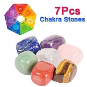 7 Pieces Natural Chakra Tumbled Stone Gemstone Rock Mineral Irregular Crystal Polish Healing Meditation for Feng Shui Decor - Default Title