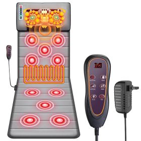 Full Body Electric Massage Mat with Heat Vibration Massage Pad Cushion  - Grey