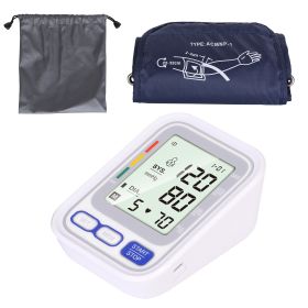 Automatic Arm Blood Pressure Monitor Digital BP Cuff Pulse Heart Rate Machine Voice Pulse Meter - White