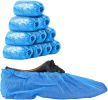 Disposable Shoe Covers 16" x 6". Pack of 100 Blue Boot Covering. Polyethylene Shoe Booties. Waterproof Shoes Protectors. 50 Pairs of Thick Covers for