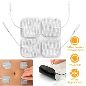 4Pcs Reusable Self Adhesive Replacement Electrode Pads For TENS/EMS Unit - White