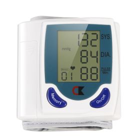 Blood Pressure Monitor Wrist Digital High Blood Pressure Cuff Heartbeat Tester with 60 Reading Memory - White