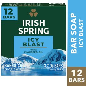 Irish Spring Icy Blast Bar Soap for Men, Mens Bar Soap, 12 Pack, 3.7 oz Soap Bars - Irish Spring