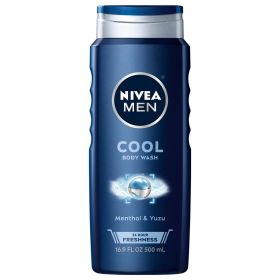 NIVEA MEN Cool Body Wash with Icy Menthol, 16.9 Fl Oz Bottle - NIVEA