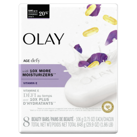 Olay Age Defying Bar Soap with Vitamin E and Vitamin B3 Complex Beauty Bars 3.75 oz, 8 Count - Olay