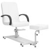 Massage Chair with Footrest White 50"x23.6"x38.6" Faux Leather - White