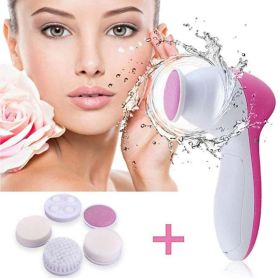 Face Massage Cleansing Brush Set - Pink