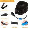 Inflatable Cervical Neck Traction Pillow Neck Shoulder Spine Alignment Pump Travel Support Pillow Inflatable Spinal Decompression Pillow - Black