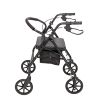 Four Wheel Walker Rollator with Fold Up Removable Back Support YF - Black