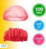 Pack of 100 Red Mob Caps 21' Hair Caps with Elastic Stretch Band Disposable Polypropylene Hair Cover Caps Unisex Head Covers for Food Service Breathab