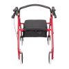 Four Wheel Walker Rollator with Fold Up Removable Back Support YF - Red