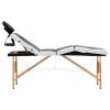 Foldable Massage Table 4 Zones Wood Black and White - Black